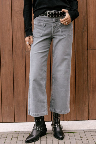 FREEMAN T. PORTER ALICE NEEDLECORD Culotte - Misty Steel Gray - 25217 CORD.F895