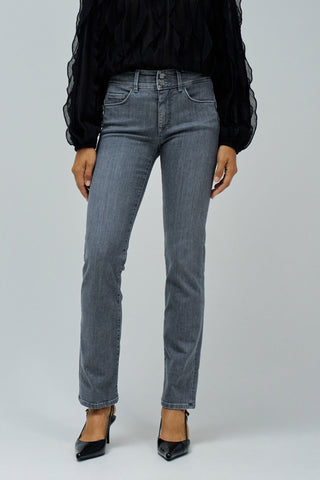 SALSA Secret Push In Straight Jeans - Silver Slate Wash - 21010271.320