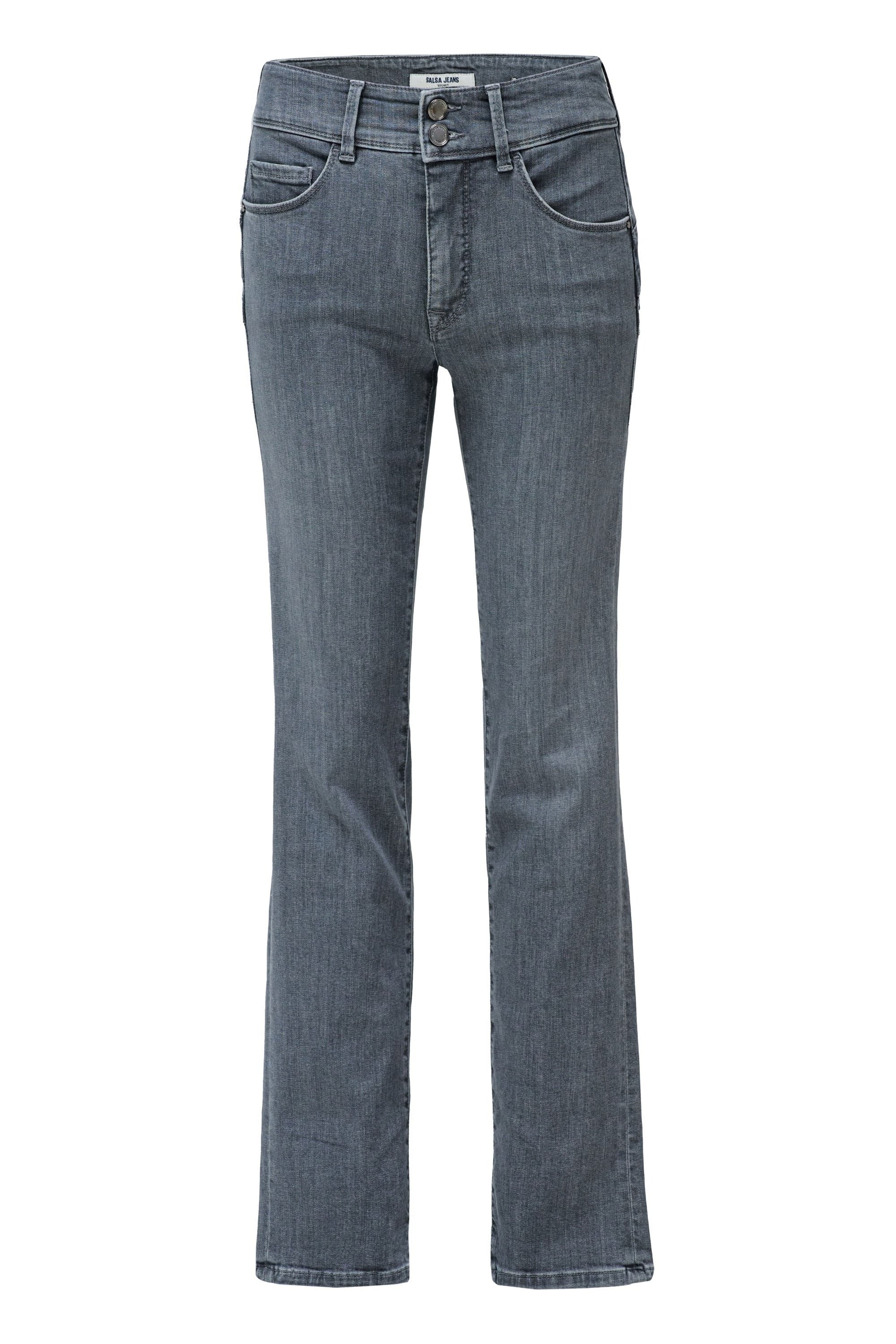SALSA Secret Push In Straight Jeans - Silver Slate Wash - 21010271.320
