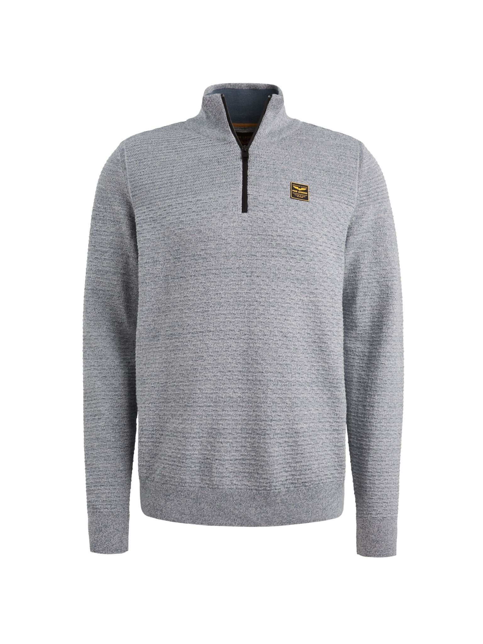 PME LEGEND Halb-Zip Strickpullover - Silver Indigo Melange - PKW2511301-5301