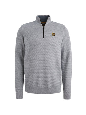 PME LEGEND Halb-Zip Strickpullover - Silver Indigo Melange - PKW2511301-5301