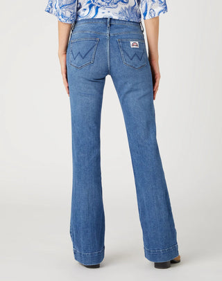 WRANGLER Flare Damen - Harbor Wash Blue - 112332419
