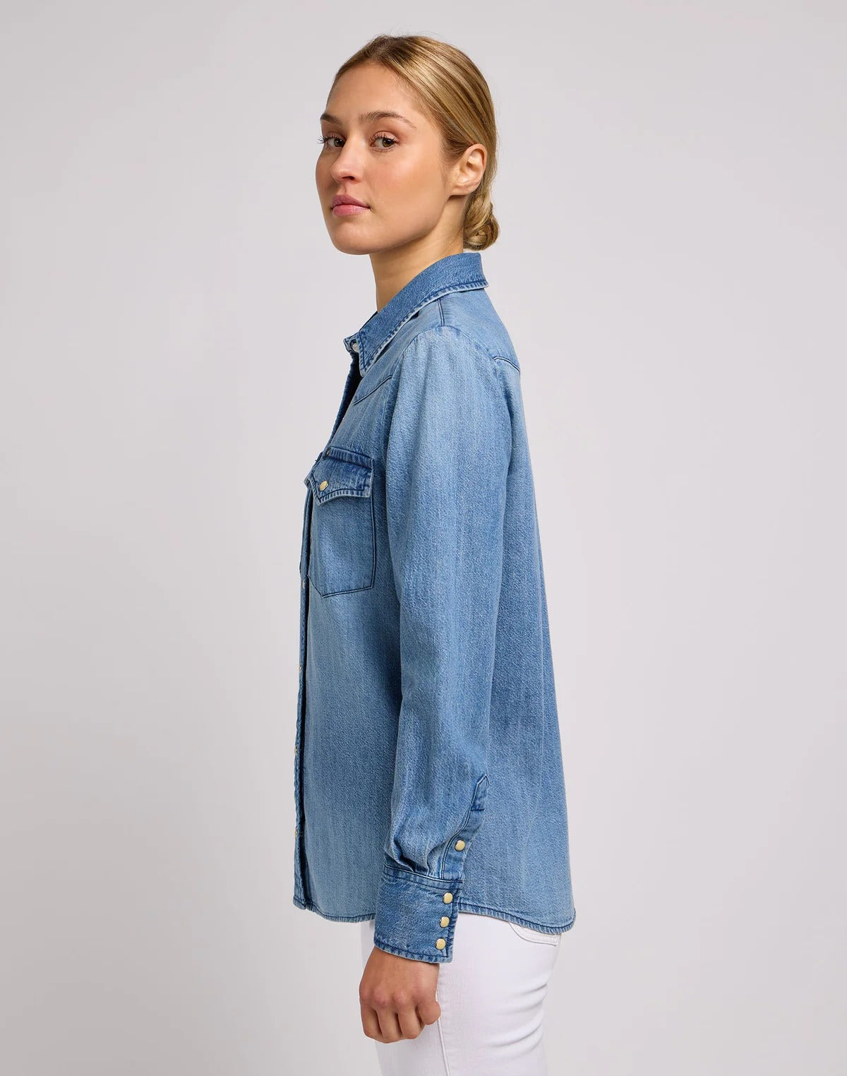 LEE REGULAR WESTERN Langarm Bluse Jeanshemd mt range - Cloudy Pacific Blue - 112350257 von LEE