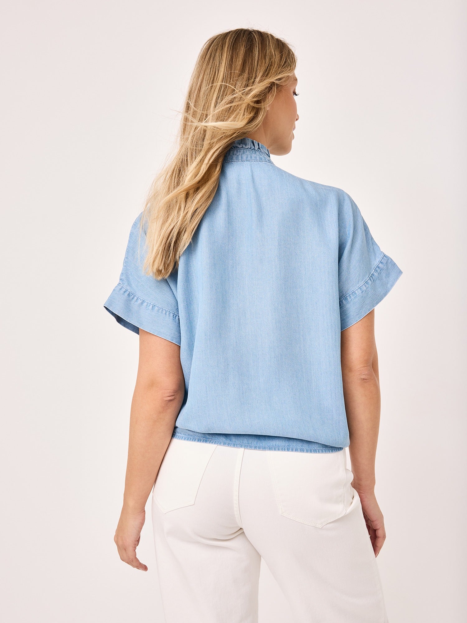 PADDOCKS Ospig Kurzarm Wickelbluse - Blue Dawn Wash - 35040 7521.4100 von Paddocks