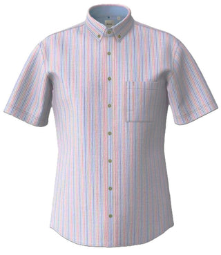 BRAX Dan Kurzarm Hemd - Pastel Harbor Blue - 74410700 46-3818-86