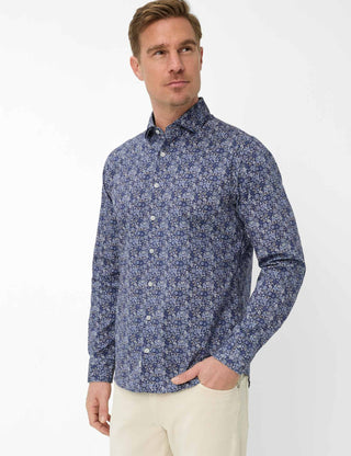 BRAX HAROLD P Hemd - Dusk Blossom Navy - 74420500 74-0035-24