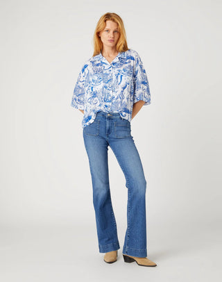 WRANGLER Flare Damen - Harbor Wash Blue - 112332419