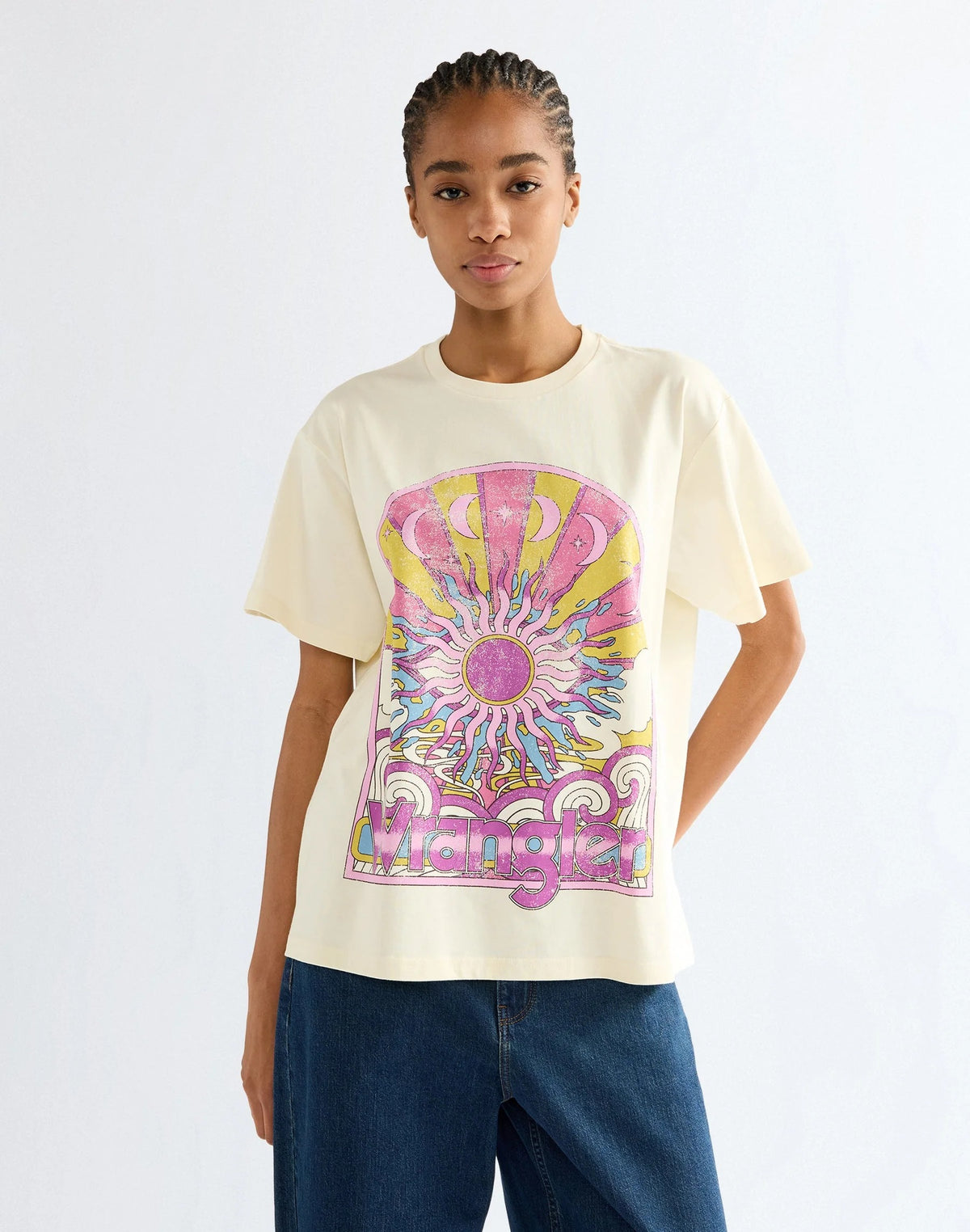 WRANGLER GIRLFRIEND TEE Kurzarm T-Shirt antique white 112386829