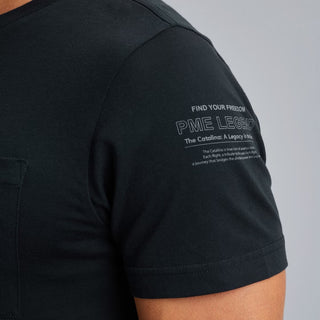 PME LEGEND Kurzarm Shirt Rundhals jersey - Deep Spruce Blue - PTSS2503565-5281