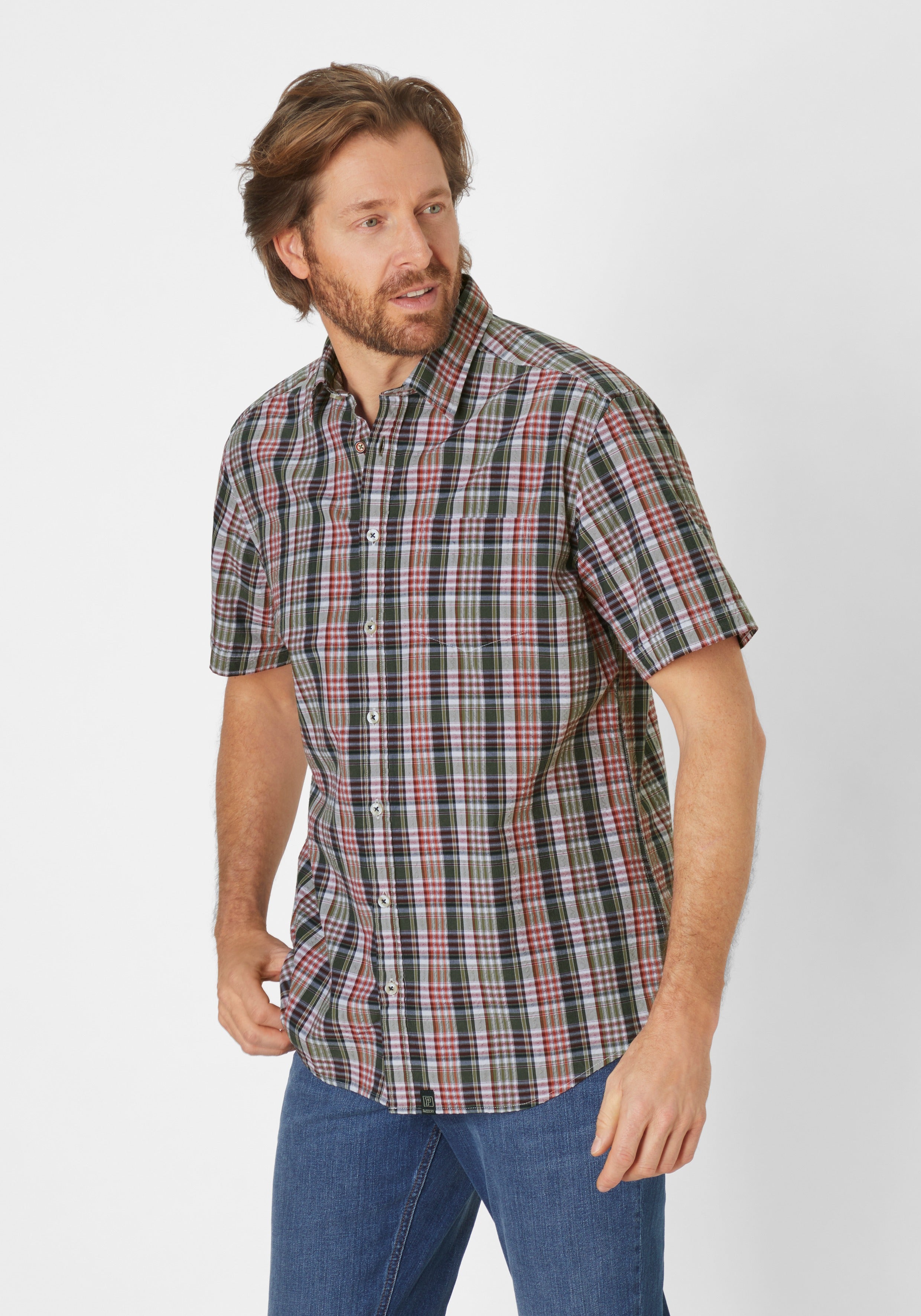 PADDOCKS Ospig Kurzarm Hemd - Evergreen Maroon - 33185 7056.2900 von Paddocks