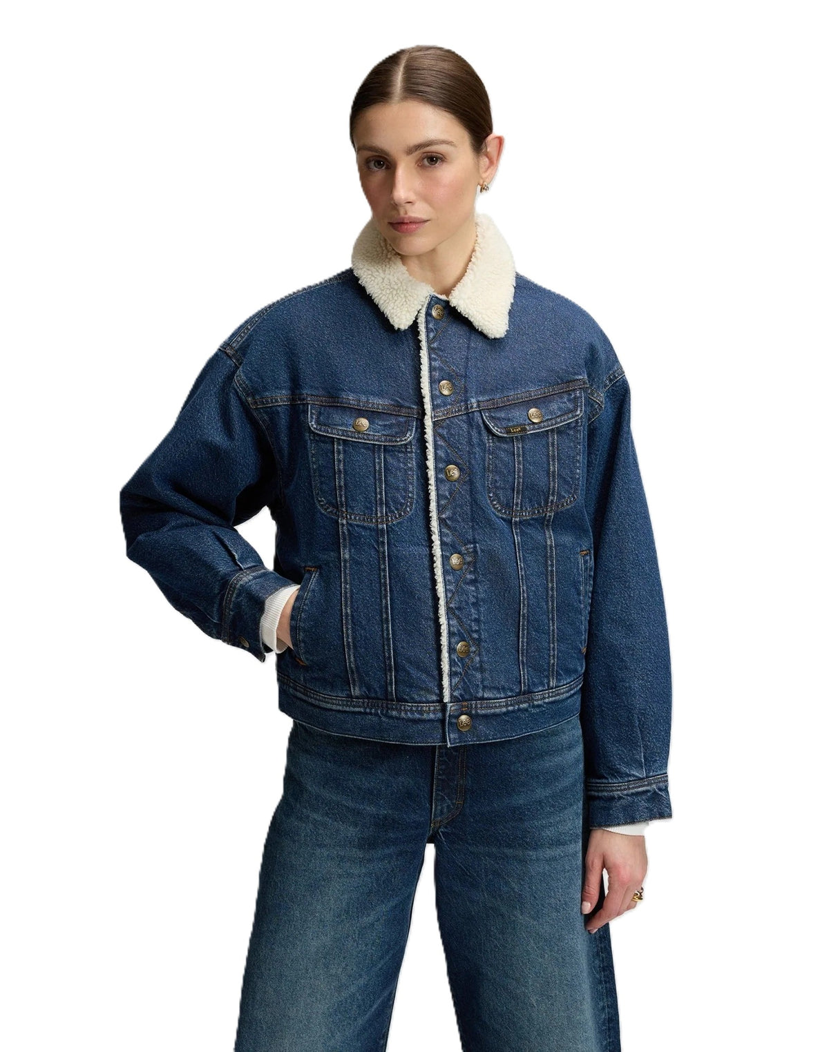 LEE RELAXED SHERPA RIDER Jeansjacke dandy 112385716 von LEE