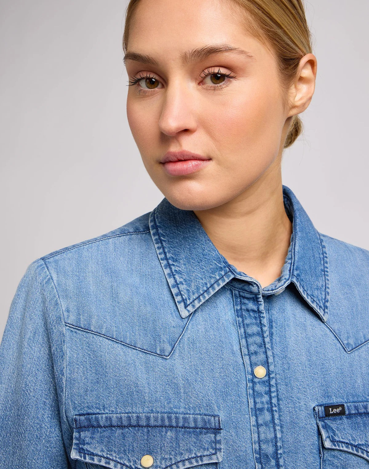 LEE REGULAR WESTERN Langarm Bluse Jeanshemd mt range - Cloudy Pacific Blue - 112350257 von LEE