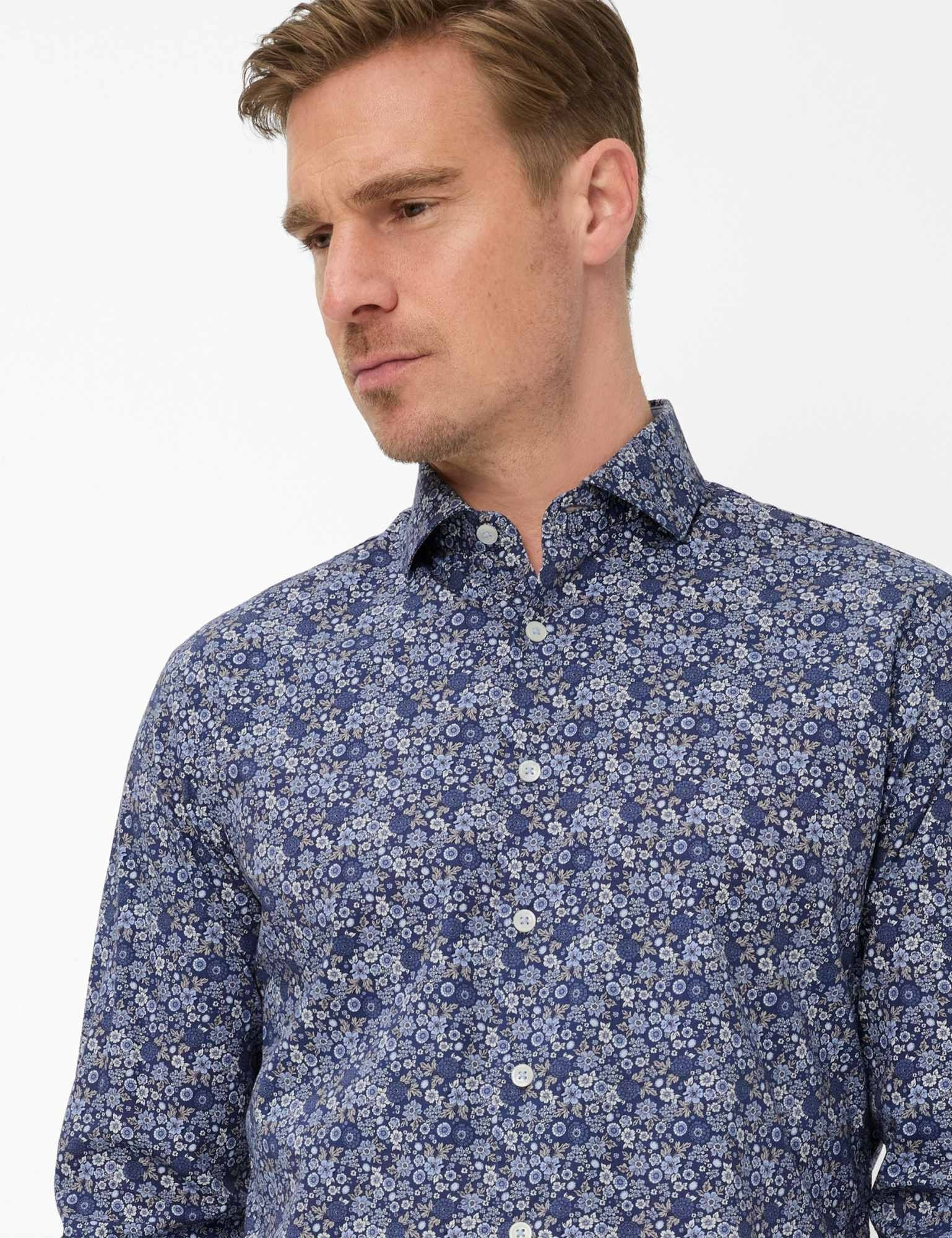 BRAX HAROLD P Hemd - Dusk Blossom Navy - 74420500 74-0035-24 von BRAX