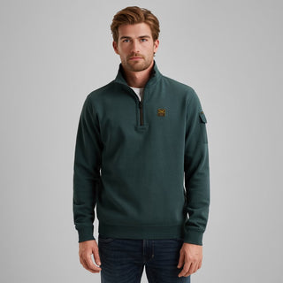 PME LEGEND Halber Reißverschluss Pullover - Deep Teal Horizon - PSW2508423-5125