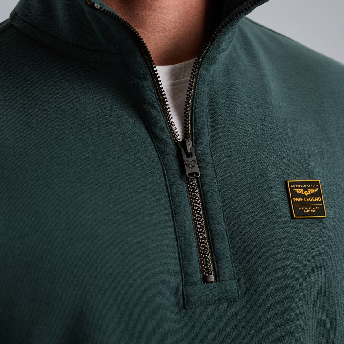 PME LEGEND Halber Reißverschluss Pullover - Deep Teal Horizon - PSW2508423-5125 von PME Legend