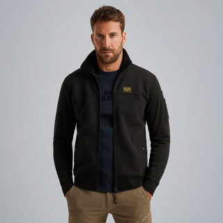 PME LEGEND Interlock-Sweatjacke mit Zipper - Midnight Carbon Black - PSW2509436-999
