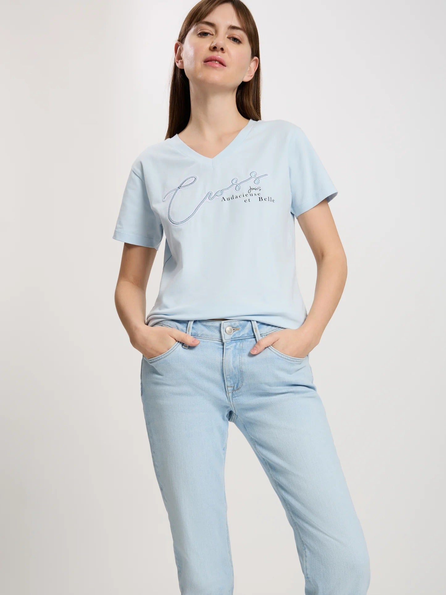 CROSS JEANS Rose Straight - Misty Sky Blue - N487-087 von Cross Jeans