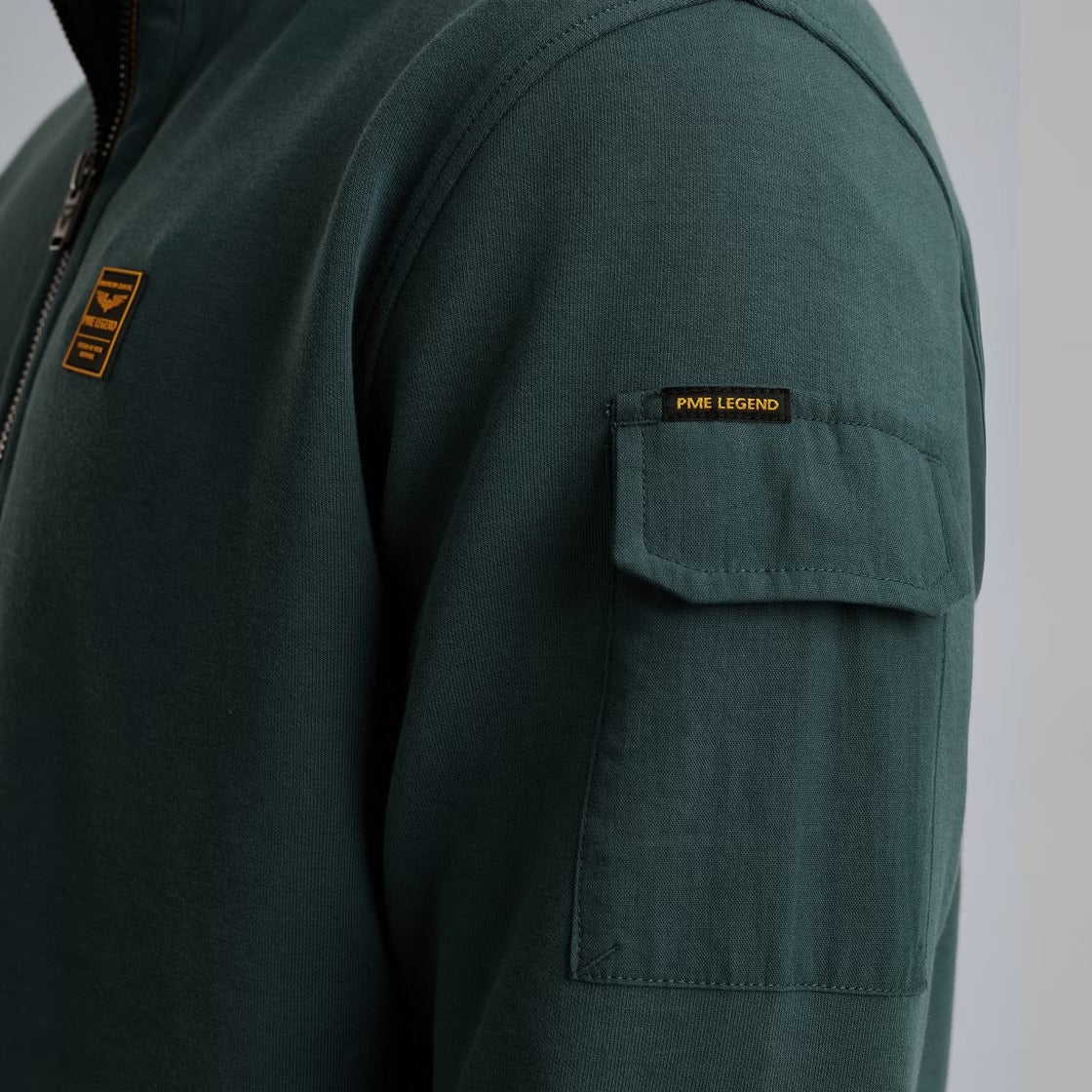 PME LEGEND Halber Reißverschluss Pullover - Deep Teal Horizon - PSW2508423-5125 von PME Legend