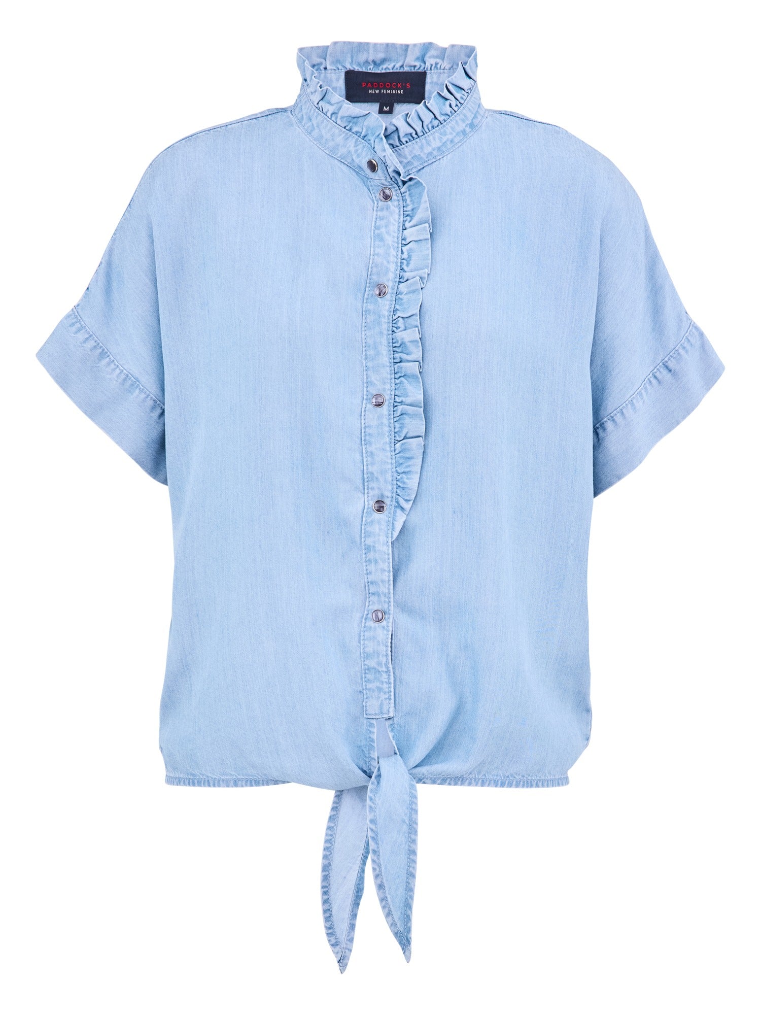 PADDOCKS Ospig Kurzarm Wickelbluse - Blue Dawn Wash - 35040 7521.4100