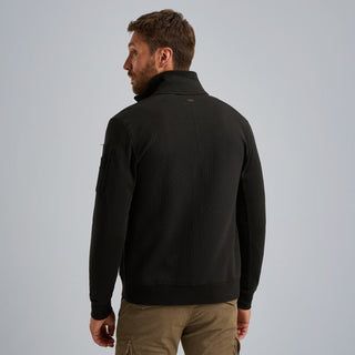 PME LEGEND Interlock-Sweatjacke mit Zipper - Midnight Carbon Black - PSW2509436-999