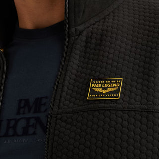 PME LEGEND Interlock-Sweatjacke mit Zipper - Midnight Carbon Black - PSW2509436-999