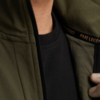PME LEGEND Interlock-Cardigan - Olive Drift - PSW2508438-6416