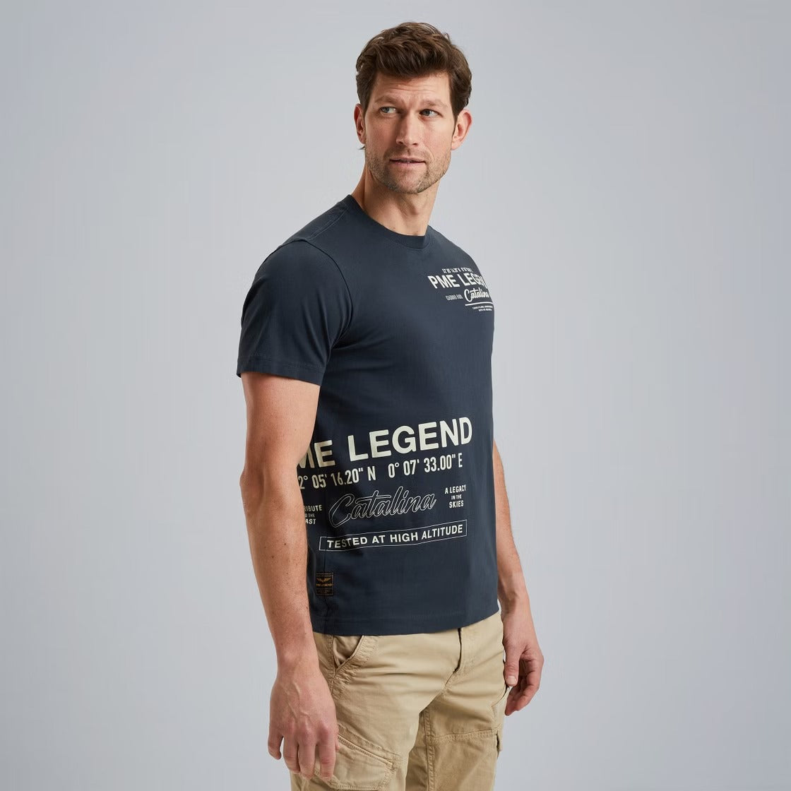 PME LEGEND Rundhals Shirt - Midnight Harbor Blue - PTSS2503594-5281 von PME Legend