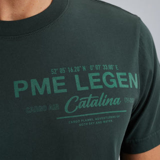 PME LEGEND Rundhals Shirt - Forest Glimmer Green - PTSS2503594-6147