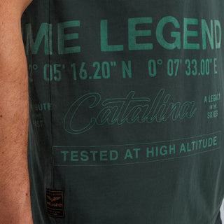 PME LEGEND Rundhals Shirt - Forest Glimmer Green - PTSS2503594-6147