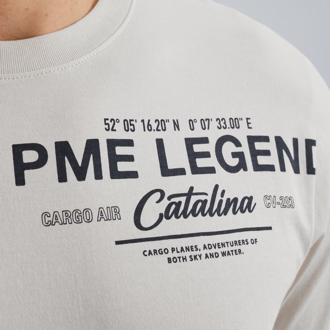 PME LEGEND T-Shirt Rundhals - Ivory Dawn Print - PTSS2503594-7013 von PME Legend