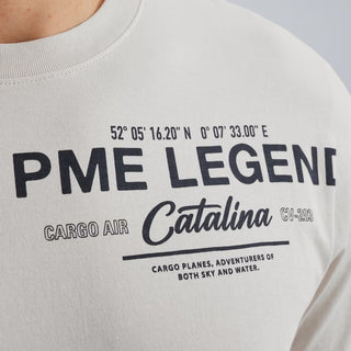 PME LEGEND T-Shirt Rundhals - Ivory Dawn Print - PTSS2503594-7013