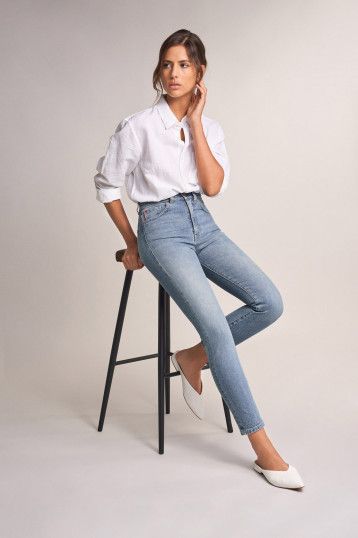 SALSA Elegant Capri Jeans - Ocean Mist Wash - 123567.8502 von Salsa