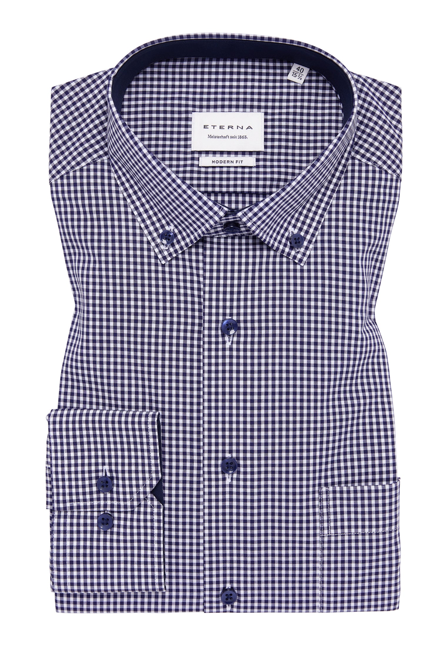 ETERNA MODERN FIT Hemd - Midnight Gingham - 8913-16-X146 von Eterna