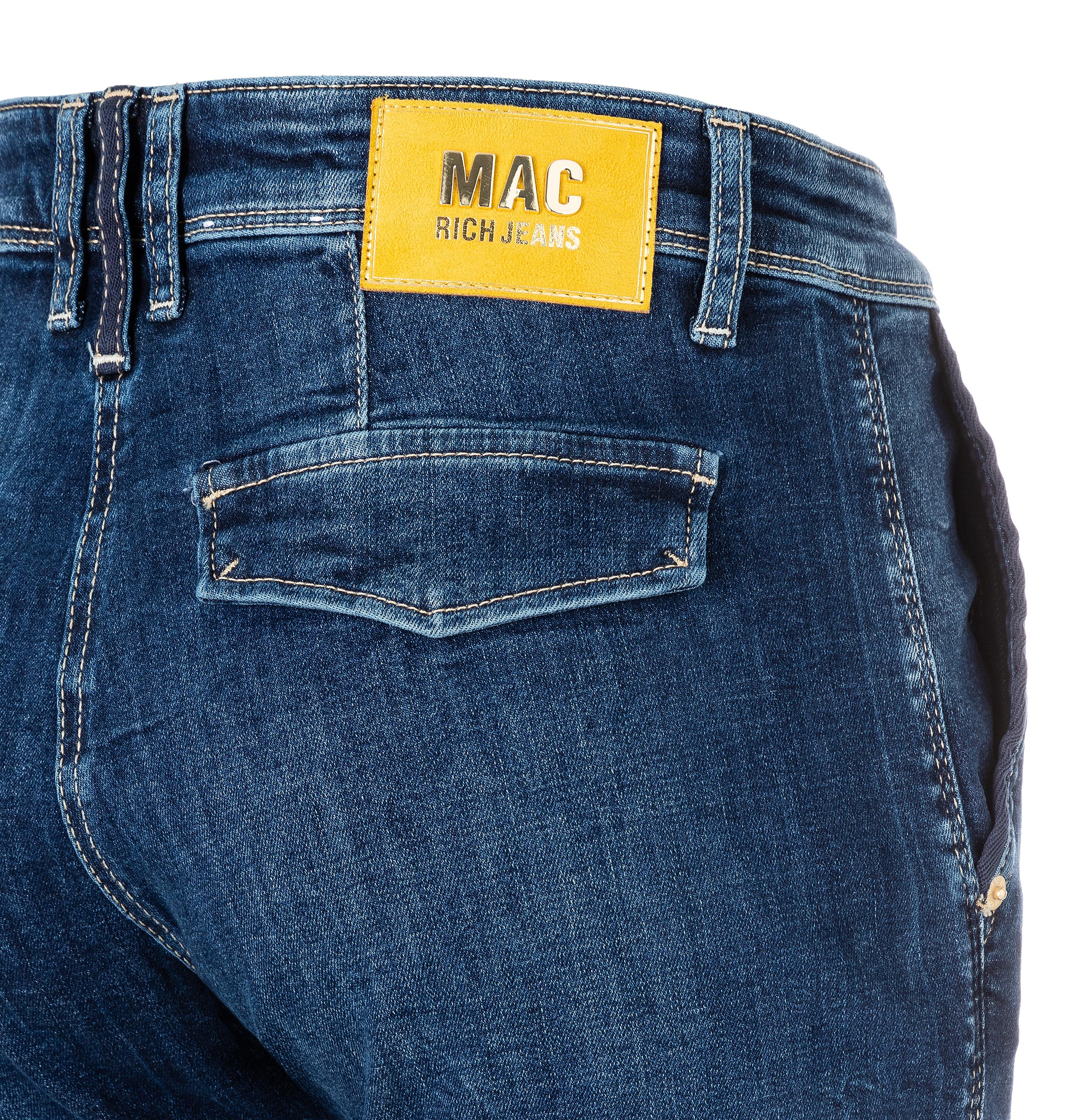 Sac cargo slim MAC RICH bleu foncé, délavage usagé 2377-97-0389L D671 von MAC