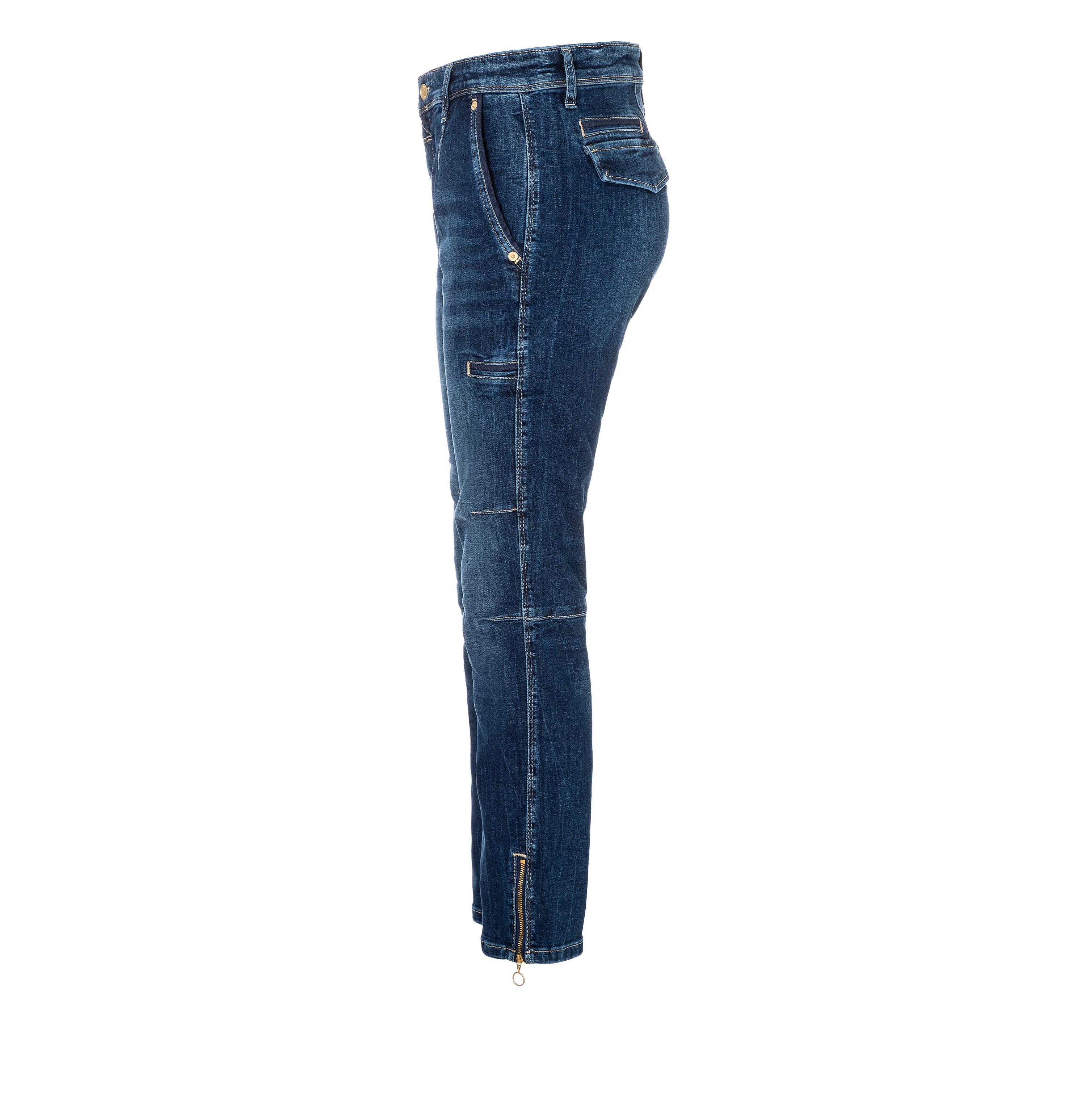 Sac cargo slim MAC RICH bleu foncé, délavage usagé 2377-97-0389L D671 von MAC