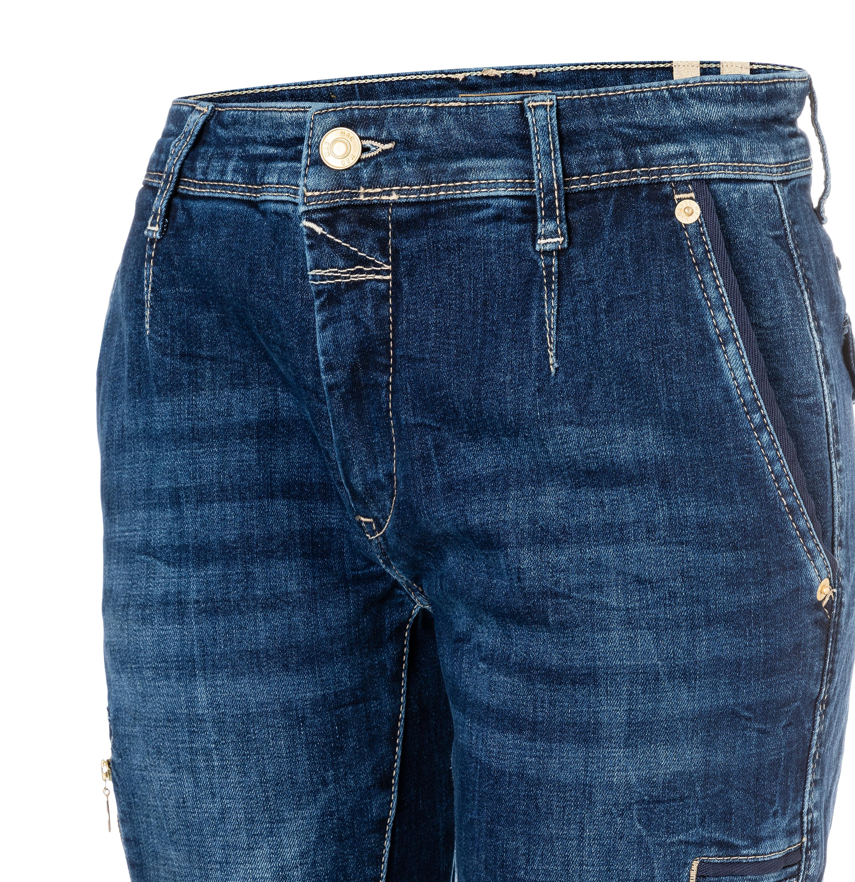 Sac cargo slim MAC RICH bleu foncé, délavage usagé 2377-97-0389L D671 von MAC
