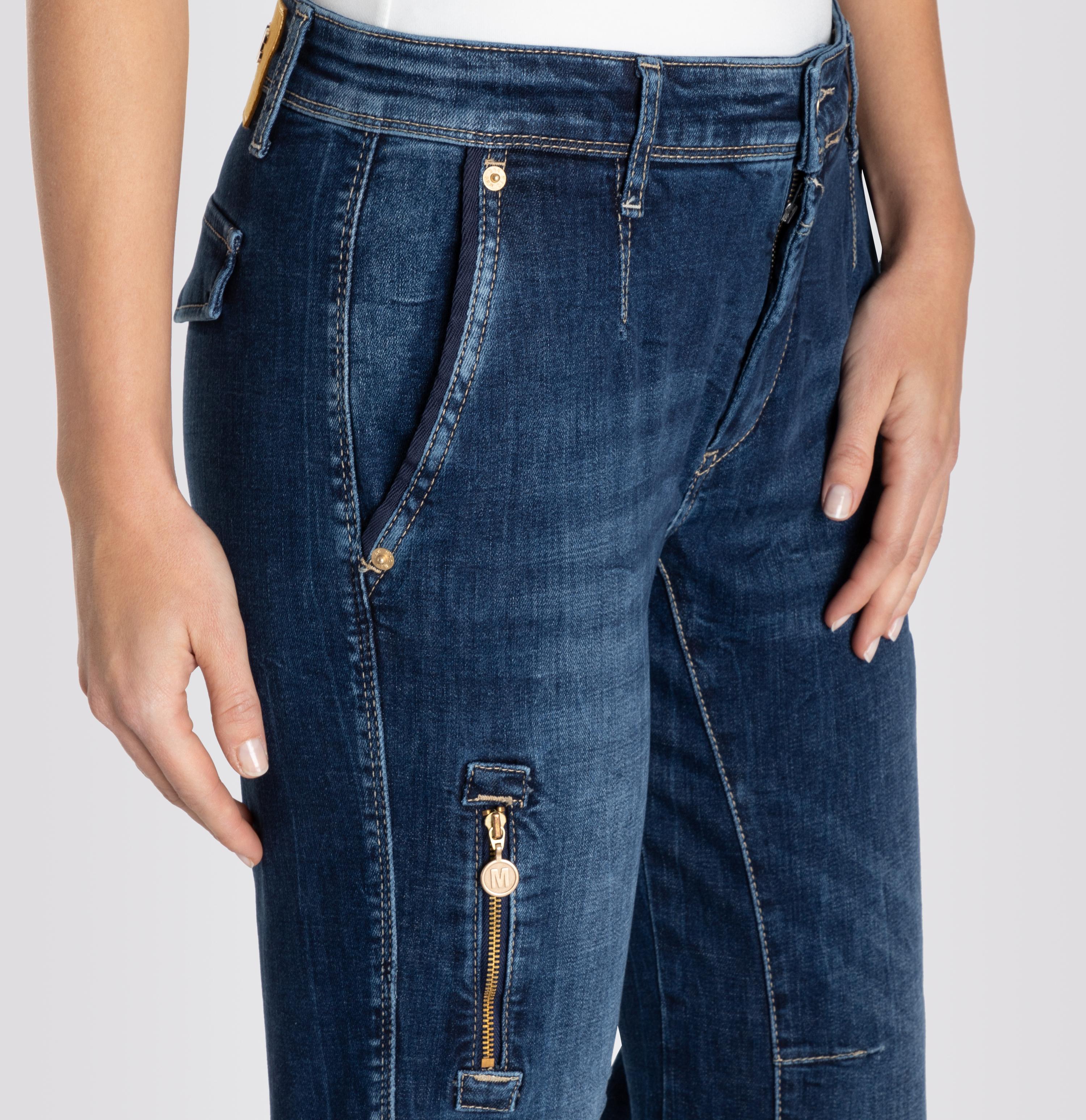 Sac cargo slim MAC RICH bleu foncé, délavage usagé 2377-97-0389L D671 von MAC