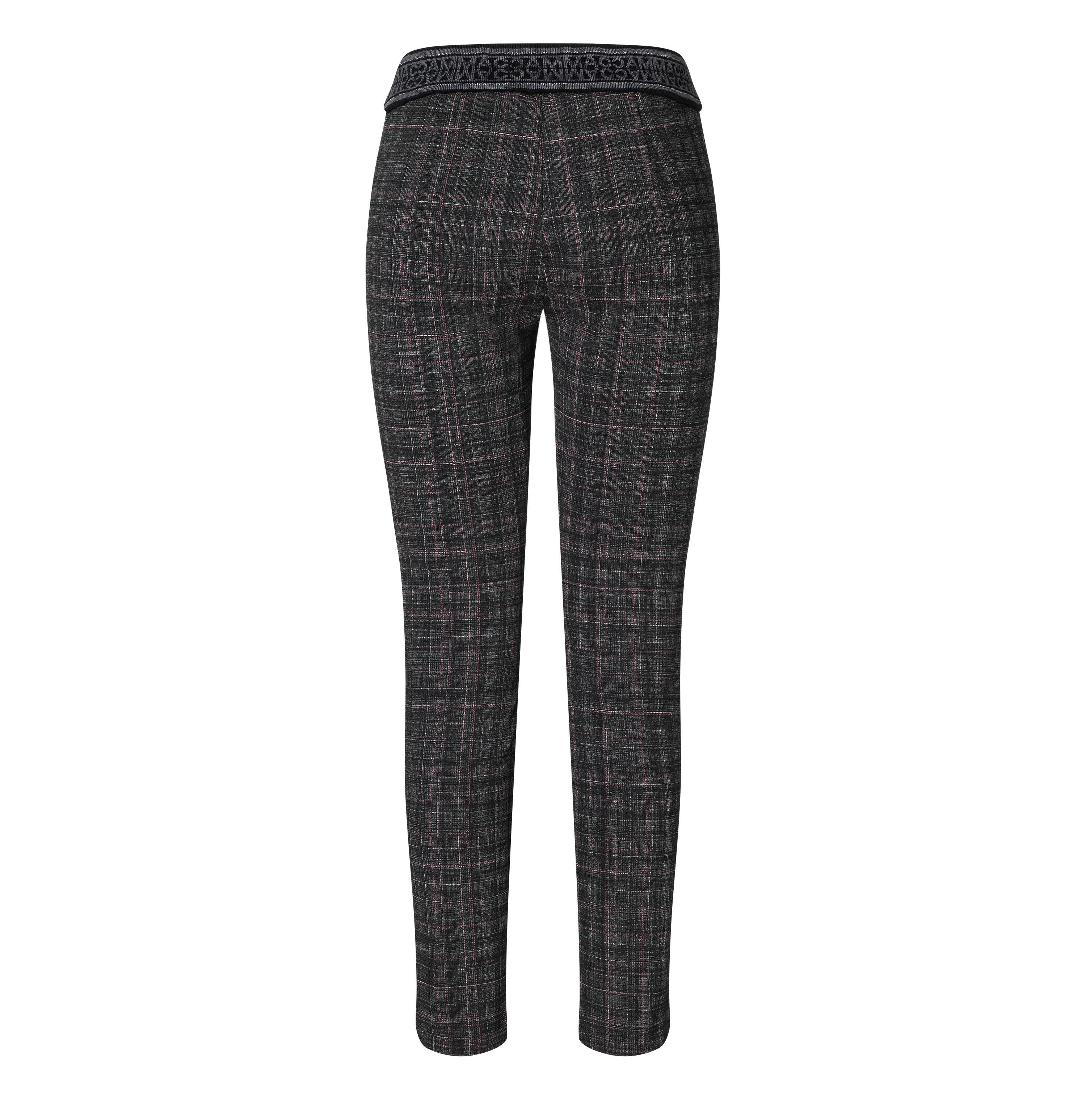MAC EASY Slim-Jogpants - Velvet Espresso Check - 2710-00-0107-438K