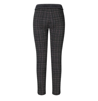 MAC EASY Slim-Jogpants - Velvet Espresso Check - 2710-00-0107-438K