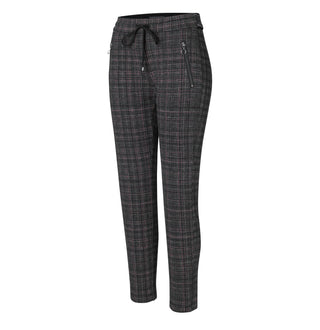 MAC EASY Slim-Jogpants - Velvet Espresso Check - 2710-00-0107-438K