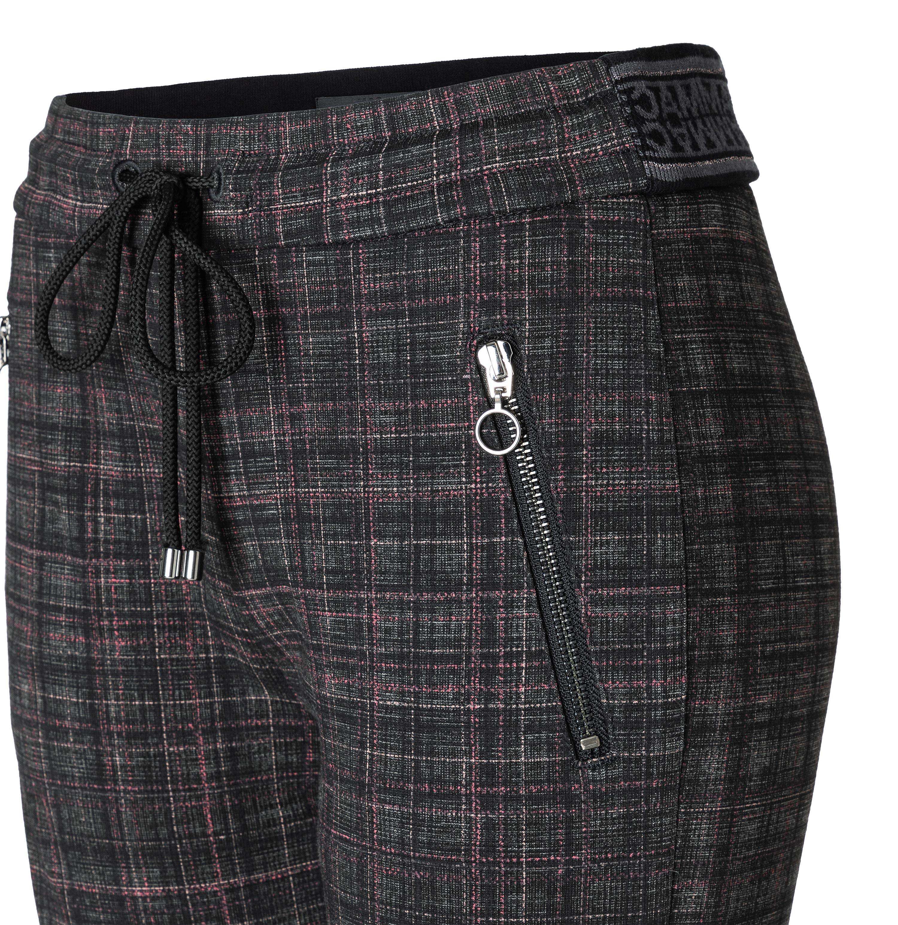 MAC EASY Slim-Jogpants - Velvet Espresso Check - 2710-00-0107-438K von MAC