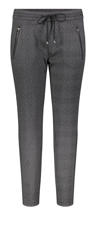 MAC EASY Jogpants - Iron Herringbone Charcoal - 2710-00-0107L-080G