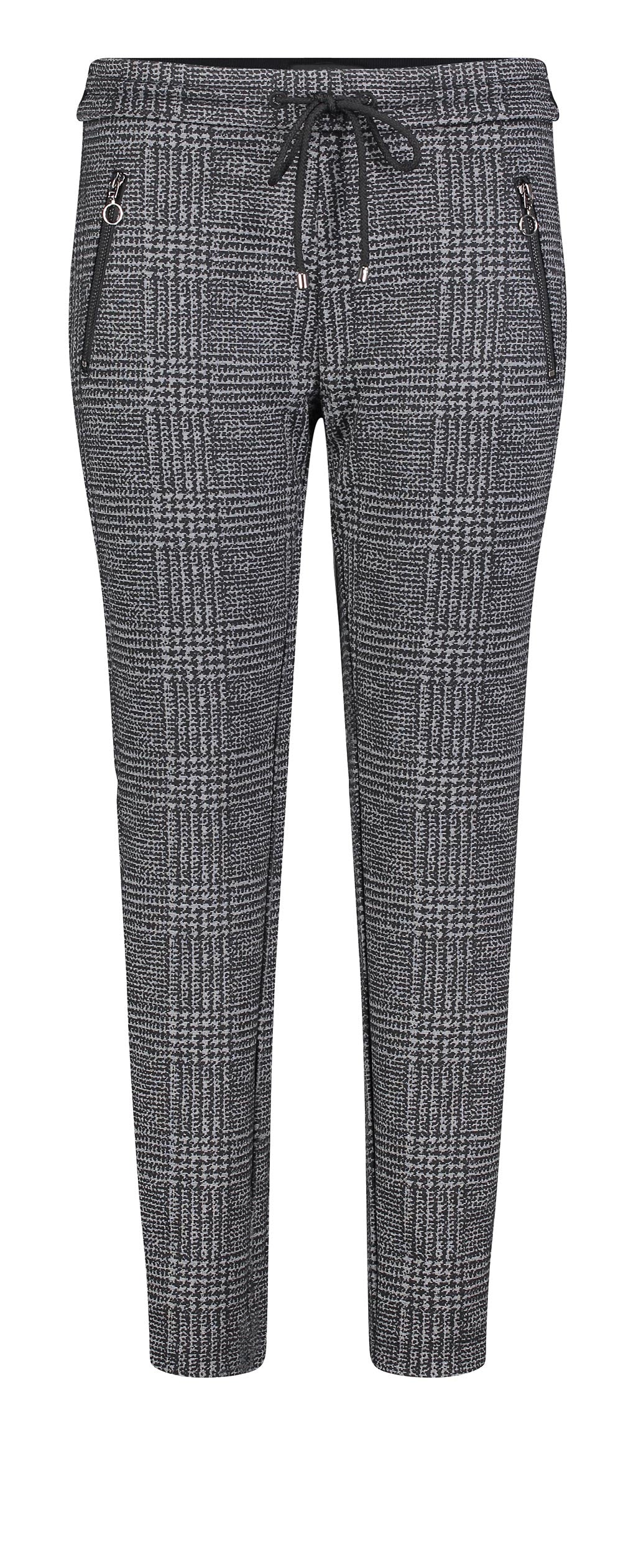 MAC EASY Easy Jogpants - Graphite Houndstooth - 2710-00-0107L-090K
