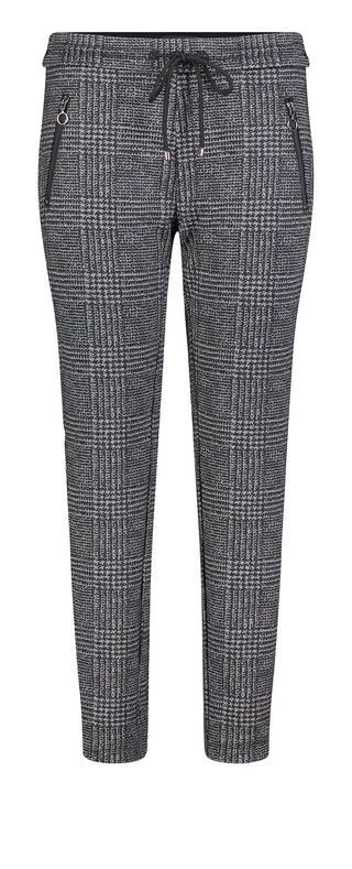 MAC EASY Easy Jogpants - Graphite Houndstooth - 2710-00-0107L-090K