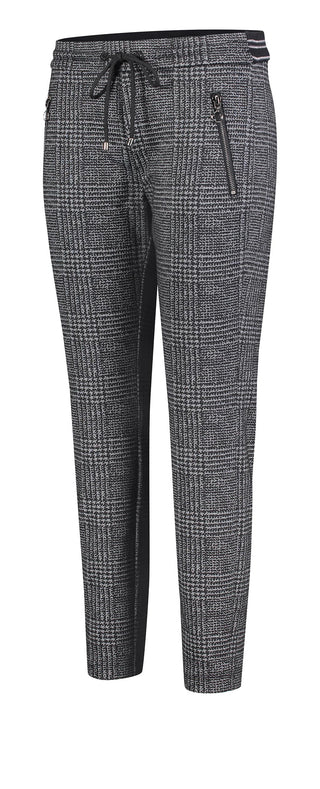 MAC EASY Easy Jogpants - Graphite Houndstooth - 2710-00-0107L-090K