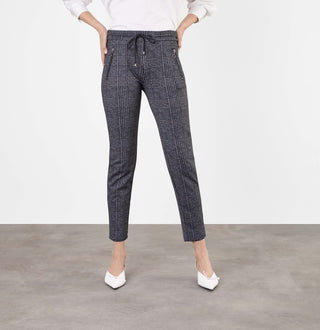 MAC EASY Easy Jogpants - Graphite Houndstooth - 2710-00-0107L-090K
