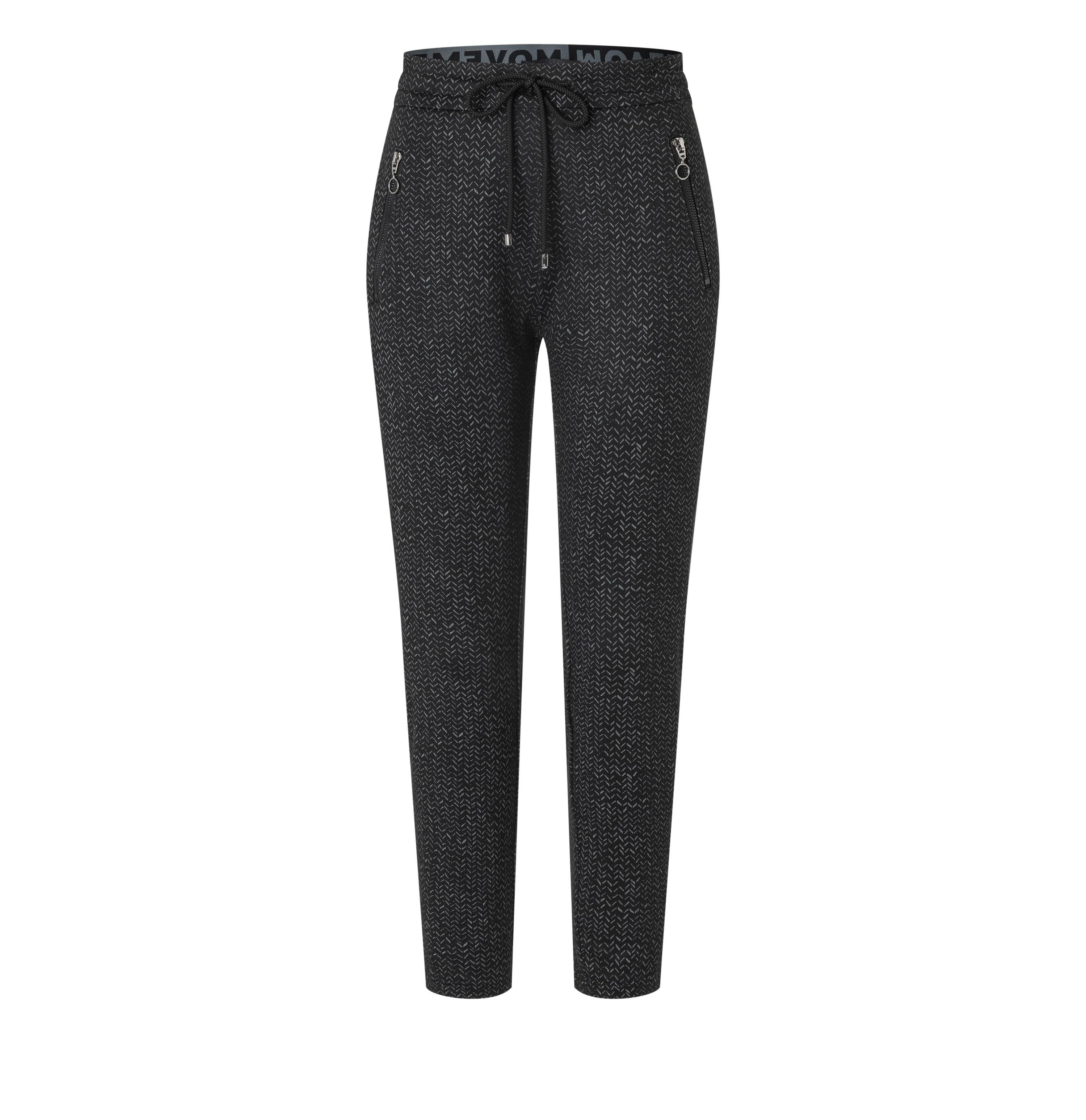 MAC EASY Damen Schlupfhose - Midnight Herringbone Grey - 2710-00-0107L-966B
