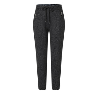 MAC EASY Damen Schlupfhose - Midnight Herringbone Grey - 2710-00-0107L-966B