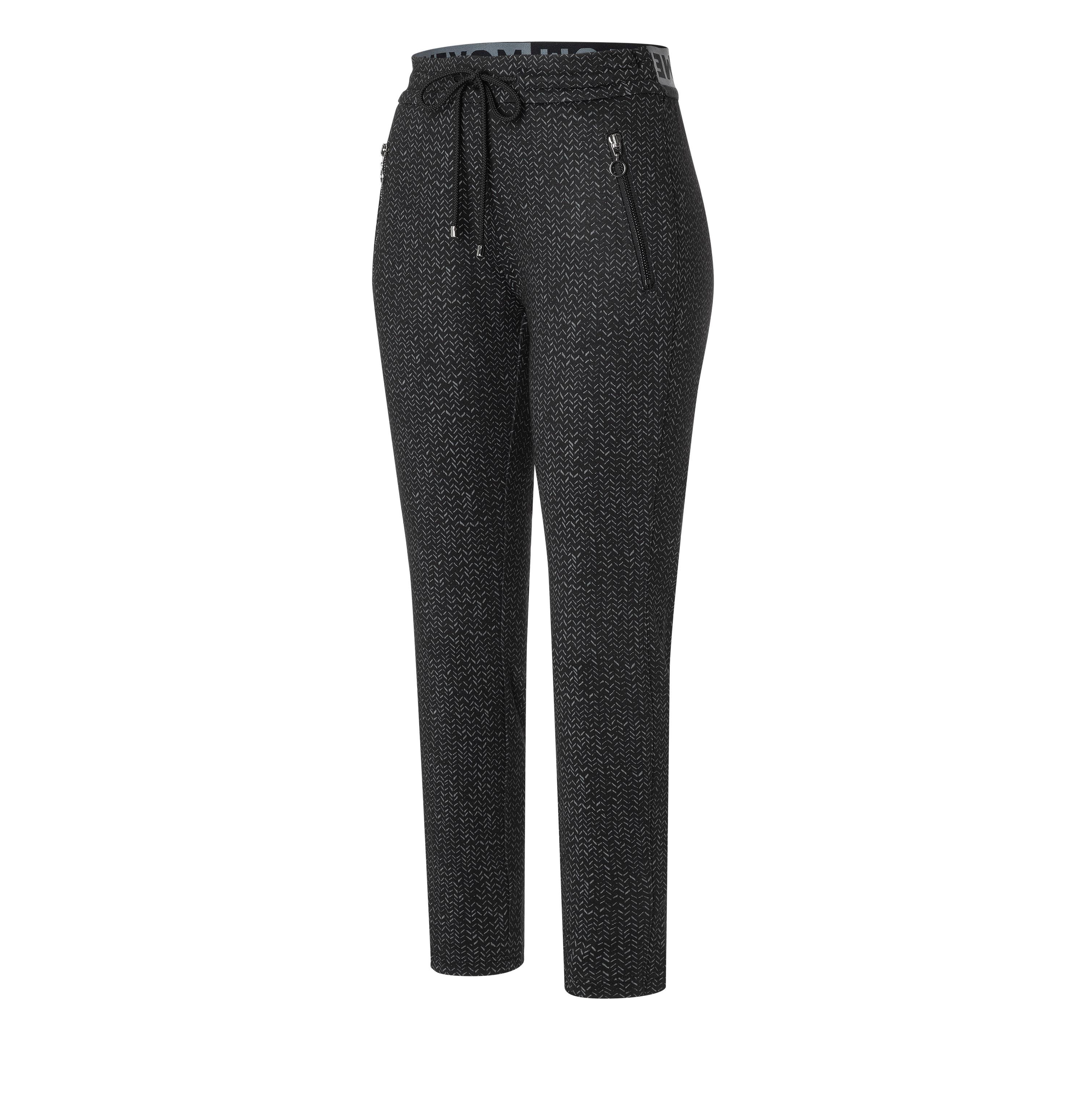 MAC EASY Damen Schlupfhose - Midnight Herringbone Grey - 2710-00-0107L-966B von MAC