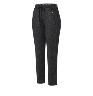 MAC EASY Damen Schlupfhose - Midnight Herringbone Grey - 2710-00-0107L-966B